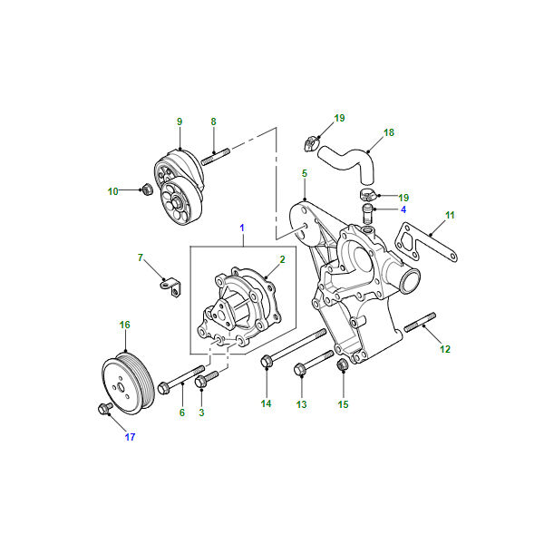 Flanschkopfschraube Riemenscheibe Wasserpumpe für Land Rover 300 TDI Motor