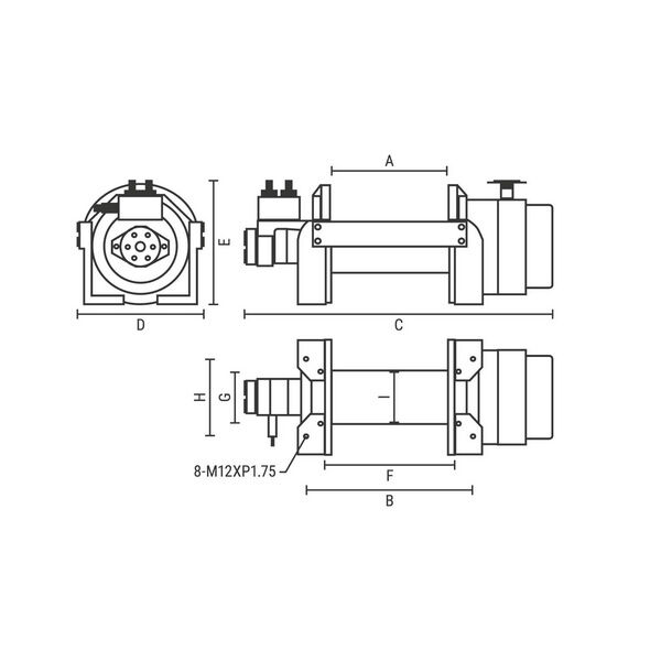 Hydraulik Abschlepp-Seilwinde ComeUp HV-10 Zugkraft 4,3t